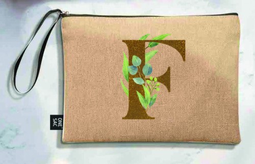 Bolso de mano letra f una pieza (diseño variado) (25×18×1 )
